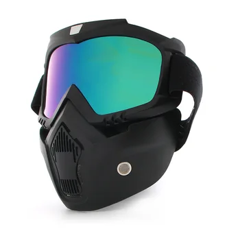 Beskyttelsesbriller ansigtsmaske Vindtæt Støvtæt UV-beskyttelse Briller, Maske, Aftagelig Cykel Motorcykel Taktiske Briller Masker