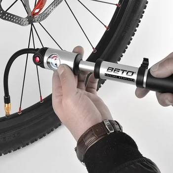 BETO Cykel Pumper til Dæk/Tube & Plug/Stød/Gaffel,Schrader & Presta Ventiler, Pumpe Adapter,Mini Hånd Cykel Pumpe med en Akselafstand Slange