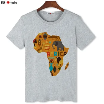 BGtomato Ny ankomst Kort over Afrika kreative t-shirts til mænd Mærke af god kvalitet, behagelig toppe sommer cool skjorter