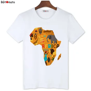 BGtomato Ny ankomst Kort over Afrika kreative t-shirts til mænd Mærke af god kvalitet, behagelig toppe sommer cool skjorter
