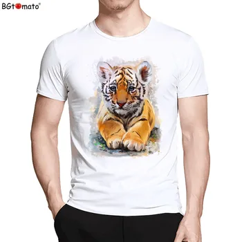 BGtomato T-shirt Sød lille tiger 3d printede t-shirts Hot salg cool sommer kortærmet tshirt mænd Billige salg mærke mandlige shirt