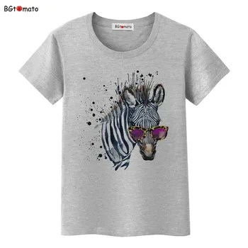 BGtomato Zebra, leopard solbriller, t-shirt women ' s fashion tendens til at køle om sommeren toppe Mærke af God kvalitet casual t-shirts