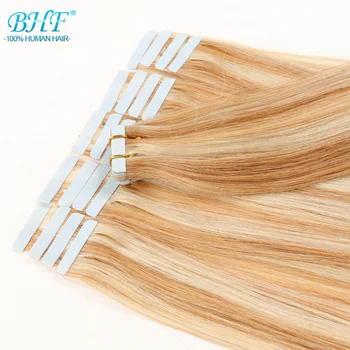 BHF Tape I Human Hair Extensions Lige 613# blonde Bånd I Udvidelser 20pcs Remy Tape Hair Extensions