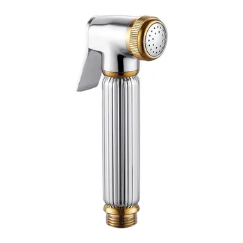 Bidet Faucet Sprayer Solid Messing Krom Sølv Håndholdte Toilet Badeværelse Bidet Have Hane Bidet Hoved Pet Brusebad Spray 0223