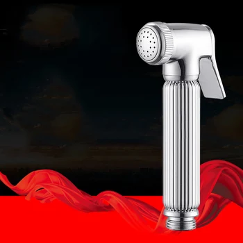 Bidet Faucet Sprayer Solid Messing Krom Sølv Håndholdte Toilet Badeværelse Bidet Have Hane Bidet Hoved Pet Brusebad Spray 0223