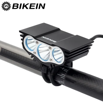 BIKEIN Cykel 3600 Lumen 3 x XML-T6 LED-Hoved Lys Cykel Foran Lygten Lyser Forlygten 4800mAh Batteri Med Oplader