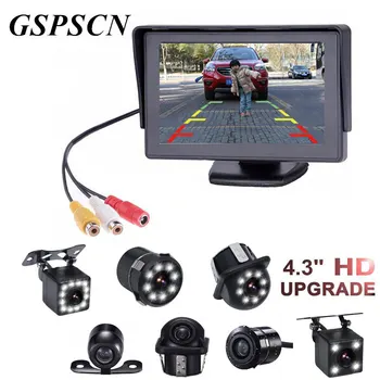 Bil Auto Parkering Bistand CCD bakkamera Med Hjælpemotor Ledende Online Backup Parkering + HD på 4,3