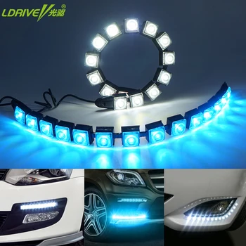 Bil COB LED KØRELYS Kørsel Tåge Lys Fleksibel Kørelys med blinklyset Til Toyota, Nissan, Hyundai Kia Mazda Honda VW