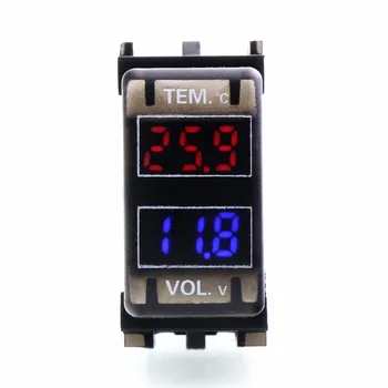 Bil Interface 12V Digital LCD-Spænding Meter Batteri Skærm og Bil Termometer Brug For NISSAN qashqai,tiida,x-trail,solrige,NV200