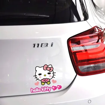 - Bil Klistermærker Hello Kitty OK Dejlige Tegnefilm Søde Farverige Kreative Decals Til Hale Vandtæt Auto Tuning Styling D15