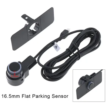 Bil Parkering Sensorer Parktronics 4 Sort/Sølv/Hvid 13mm Fladskærms-Sensorer Omvendt Backup Radar Lyd Summer ved Alarm, Justerbar Lyd