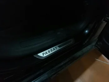 Bil udvendig scuff plate dør karmen trim velkommen pedal for VW PASSAT B7 B8 sedan