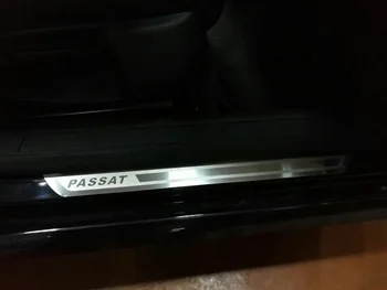 Bil udvendig scuff plate dør karmen trim velkommen pedal for VW PASSAT B7 B8 sedan