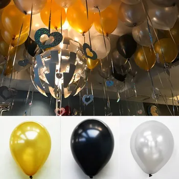 Billige 10 tommer Guld Sølv Helium balloner, Fødselsdag, Bryllup part dekorationer Runde balloner baby