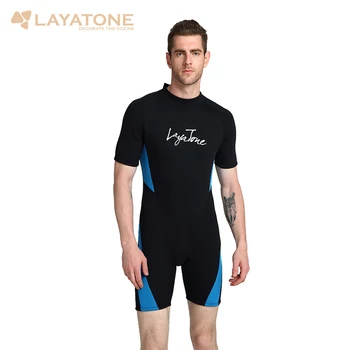 Billige 3mm neopren shorty mænd triatlon våddragt badedragt Plus Størrelse herre sort badetøj svømning surfing passer rash guard B1619