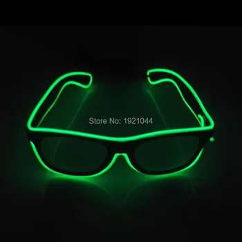 Billige Mode Glød Part Rekvisitter EL Wire Glødende Solbriller LED neon reb rør EL Briller 10Colors med 3V Konstant Kørsel