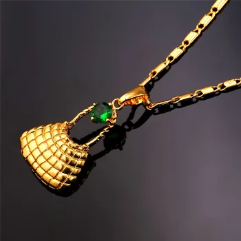 Bilum Taske Vedhæng Guld Farve Bilumware Charme Papua Ny Guinea Smykker Bilum Halskæde P2199