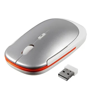 BinFul Ultra Slim U-Formet 2,4 Ghz Trådløs Mus, Mini-USB-Modtager Trådløs 1600DPI Optical Gaming Mouse Computer Mus