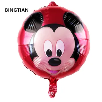 BINGTIAN Gratis Fragt Nye Mickey aluminium runde ballon, ballon dekoration engros børnefødselsdag