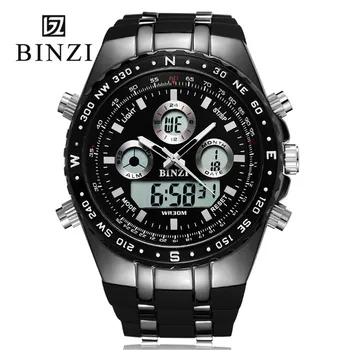BINZI Mærke Luksus Sport armbåndsur Mænd ' s Militære Vandtæt Ure Fashion Silikone LED Digital Ure Mænd Smart Armbåndsur