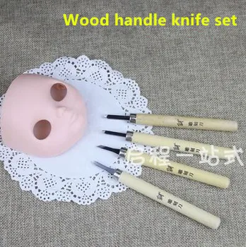 BJD dukke blyth ændre værktøjer ændre makeup træ håndtere kniv sæt dukke tilbehør bjd skære mus indgraveret åbne øjne Værktøjer DIY