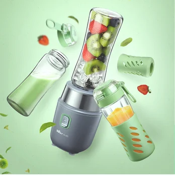 Bjørn Mini Bærbare Frugt Juice Maskine med 2 Glas Flasker Stå Fødevarer Mixer Saftpressere Elektriske Blendere Køkken Støtte.
