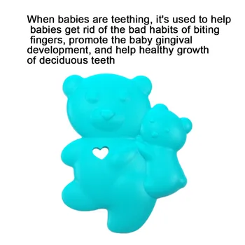 Bjørnen bjørn formet Baby Tand-Toy fødevaregodkendt Silikone Male Baby-Bideringe Begyndervanskeligheder Toy Lethed Tand Smerter Bidering DIY Forsyninger
