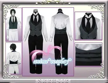 Black Butler 2 Kuroshitsuji Sebastian Michaelis Cosplay Kostume Unisex Uniform