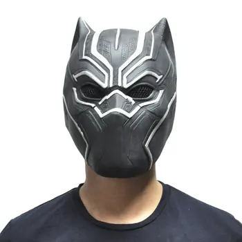 Black Panther Masker Film Fantastic Four Cosplay Mænds Latex Fest Legetøj til Halloween