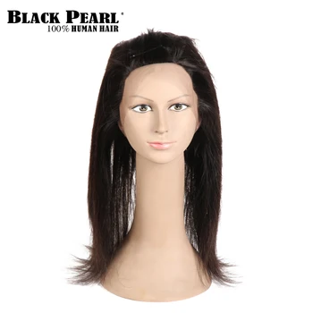Black Pearl Præ-Farvede 360 Blonder Frontal med Bundter 4stk/masse Lige menneskehår Bundter med Lukning Non-Remy Hår Flette