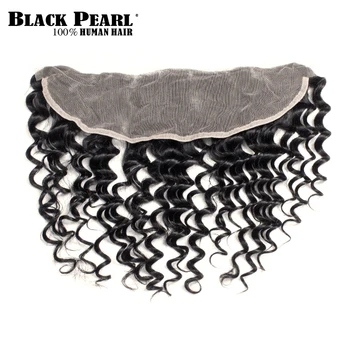 Black Pearl Præ-Farvede Brasilianske Dyb Bølge Blonder Frontal Lukning med Bundter Non Remy Hår 3 Bundter With13x4 Lace Lukning