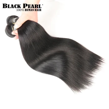 Black Pearl Præ-Farvede menneskehår 3 Bundter Med Lukning 4x4 Lace Lukning Peruvianske Hår Med Lukning Non-Remy Bundle Pack