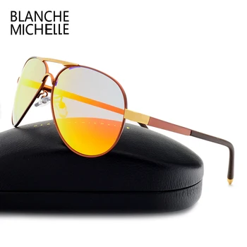 Blanche Michelle Nye solbriller mænd polariseret luksus mærke 2017 Luftfart sol briller for Kørsel med Høj Kvalitet UV400-Brillerne Mandlige