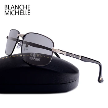 Blanche Michelle Rektangel Polariserede Solbriller Mænd Luksus Brand designer 2018 Nye UV400 vintage solbriller Mandlige oculos de sol