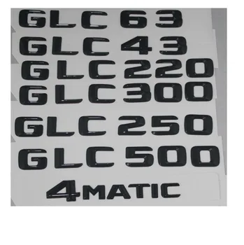 Blank Sort Trunk Bogstaver Antal Badge Emblem Emblemer til Mercedes Benz GLC63 GLC43 GLC350 GLC300 GLC250 GLC500 4MATIC
