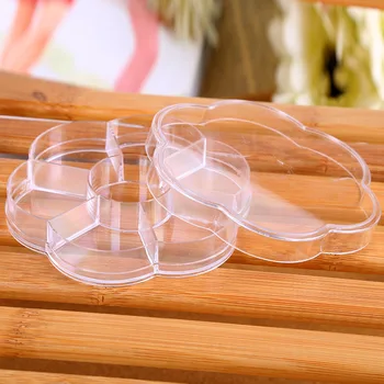 Blomst formet opbevaringsboks gennemsigtig plastic smykker perler arrangør tilfælde sy-kit-kassen for små objekter