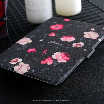 Blomst Paperwhite3 Magnet PU Flip Cover til Amazon Kindle Paperwhite 1 2 3 449 558 Sag 6-tommer e-bogs Tablet Case læderetui