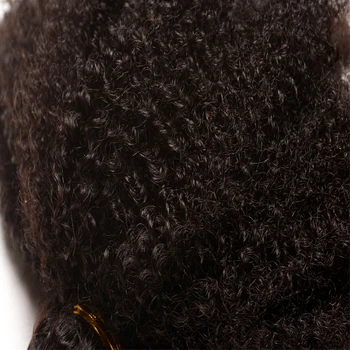 Blonder Forreste Lukning Med Bundter Afro Kinky Curly Human Hair Extention Blonder Frontal Med Brasilianske Remy Hår Flette Bundter CARA