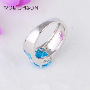 Blue Zircon Delikat stil design Blå ild Opal Sølv Stemplet Ringe til kvinder, mode smykker OR757