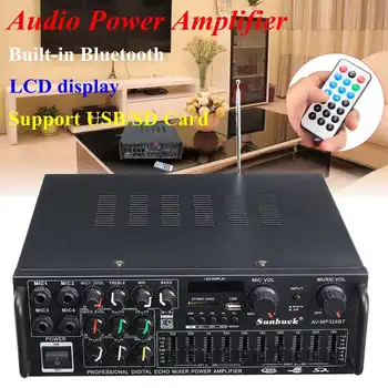 Bluetooth 2.0 Kanal 2000W Audio Power-HiFi-Forstærker 326BT 12V/220V AV Amp Højttaler med Fjernbetjening til Bilen Hjem