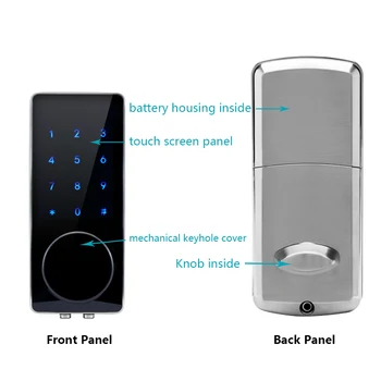 Bluetooth-Elektronisk dørlås APP Control, Password, Mekanisk Nøgle Touch Screen Tastatur Digital kodelås Smart Telefon lk110BSAP