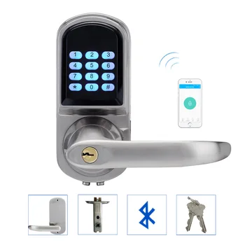 Bluetooth-Elektronisk dørlås APP Control, Password, Mekanisk Nøgle Tastatur Digital kodelås Smart Telefon lk200AP
