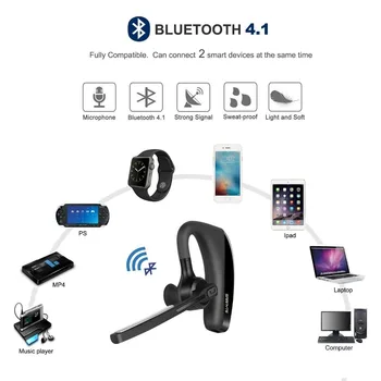 Bluetooth Headset K10 Trådløse Ørestykket Hovedtelefoner med Mikrofon 9Hrs taletid Hænder Fri til at Køre til iPhone og Android