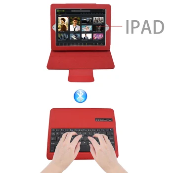Bluetooth Læder Tastatur taske Til Ipad 2 3 4 Smart etui Til Apple iPad 2 iPad 3 ipad 4 9,7 Tommer Tilfælde + Film + Stylus Pen