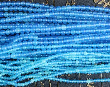 Blå Agater 4-10mm Rund Løs Perler 15
