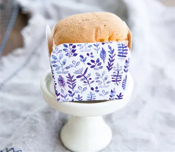 Blå blad dekoration cupcake sag, firkantet muffin papir kage kopper, cupcakes holder part favoriserer levering