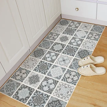 Blå grå fliser anti-skid slidstærkt vandtæt gulv for at indsætte stue køkken væg klistermærker