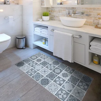 Blå grå fliser anti-skid slidstærkt vandtæt gulv for at indsætte stue køkken væg klistermærker