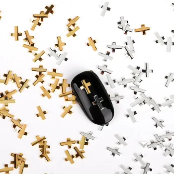 Blåhed 1000 Stk Blandet Guld Sølv Kobber Nitter For Glitter Negle Metal Krat Design Charms 3D Nail Art Dekorationer PJ549-575