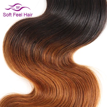 Blød Fornemmelse Ombre Hair Brazilian Hår Body Wave 1 Bundt 1B/30 Ombre menneskehår Weave Bundter Brun Remy Extensions 10-26 Tommer